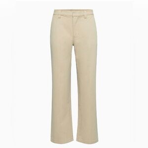 Aritzia TNA Carleton Pant Beige/Khaki/Tan Mid-Rise Workwear Twill Pants Size 2